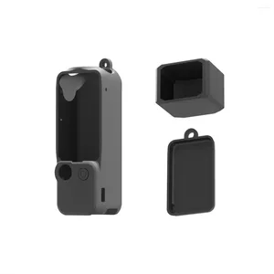 Skedar för DJI Osmo Pocket3 Camera Silicone Case Multifunktionellt bekvämt lins Body Protective Cover Black