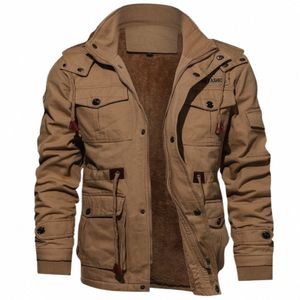 Jaqueta de lã de inverno masculina casual grosso casaco térmico jaqueta piloto do exército força aérea carga outwear jaqueta com capuz roupas masculinas y9sB #