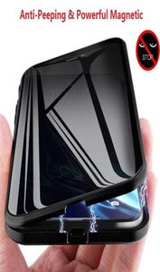 İPhone XR Kılıfı için Gizlilik Koruması Antipeep Manyetik Çift Taraflı Temperli Cam Telefon Kılıfı İPhone 11 65 Pro Max XR XS8653277