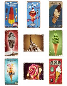 Metal Tin Retro Wall Plaque Sign Art Sticker Iron Painting Icecream Home Decoration Pub Signs WallS Decor Support Customized YFA33694477