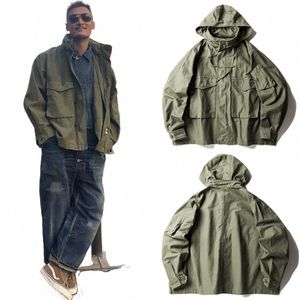 Куртка мужская Tide Brand Oversize Свободная куртка с капюшоном Японская однотонная винтажная работа Пальто-карго на молнии Скрытый капюшон Верхняя одежда k5VK #