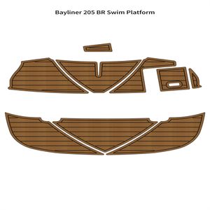 Bayliner 205 BR水泳プラットフォームステップボートEVA FAUX FOAM TEAK DECK FLOOR PAD MAT SEADEK MARINEMAT GATORSTEP STYLEセルフ接着剤