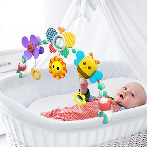 New Crib Stroller Arch Toy Baby Car Seat With Music Teether Infant Sensory Development Rattles Toys For Babies 0 12 Months