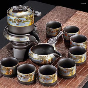 Conjuntos de chá de porcelana serviço chá conjunto chinês chaleira infusor semi automático fabricante acessórios vintage theiere drinkware ab50ts