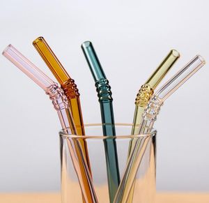 Drinking Straws glass Reusable Straws Metal Drinking Straw Bar Drinks Party wine Accessories 8MM and cleaning brush2707725