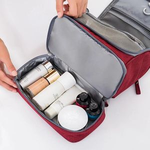 Sacos cosméticos homens grande impermeável saco de viagem de náilon maquiagem mulheres organizador caso necessário lavagem de separação seca e molhada