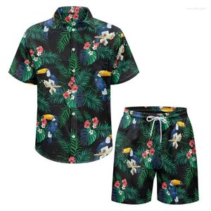 Erkek Trailsits Hawaiian 2pcs gömlek takım elbise erkek moda izleme 3d baskı gömlek plaj şortu iki parça set Hawaii unisex giyim