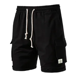 Herren-Shorts, atmungsaktiv, für den Strand, mit zwei Taschen, Kordelzug, für schnelle Leistung, Sport, Freizeit, Fitness, Basketball