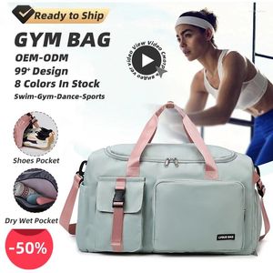 Duffelpåsar torrt våt separation vattentät veckor över natten kort resa sport gym ryggsäck yoga resväska handväska crossbody