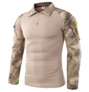 Taktisk stridsskjorta män bomullsuniform kamouflage t shirt multicam US Army kläder camo combat långärmad3712609