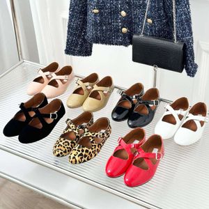 Classic Cross Ballet Flats Women Dress Shoes Leather Suede Summer Sandals Comfortable Dancing Shoes With Box 546