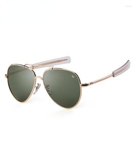 Solglasögon American Optical Men Brand Designer High Quality Gold Fram Sunnies AO Pilot Sun Glasses Male Shadessunglasses9048254