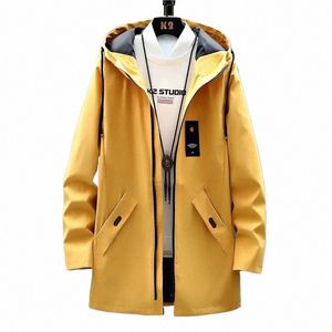 2023 Spring och Autumn New Men's Classic FI i LG Windbreaker Men's Casual Loose Load Size Size Högkvalitativ kappa M-5XL N5ZE#