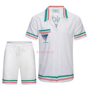 Polo Casa Blanca Herren T -Shirt Herrenhemd Set Frühling/Sommer kurzärmelig bedrucktes Strandhemd Strickjacke Hemd