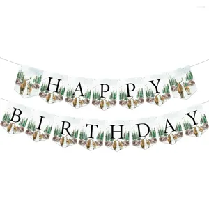 Party Decoration Cheereveal Deer Birthday Decorations Camping Happy Banner for Boys Oh Woodland Theme Supplies
