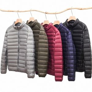 men's Stand Collar Ultralight Quilted Puffer Jackets 2023 New Arrilas Men Ultra Lightweight Packable Warm White Duck Down Coats F9W5#