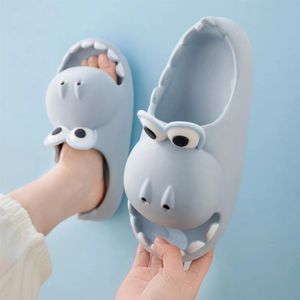 Summer Dinosaur Slippers For Mens And Womens Cartoon Home Bathroom Couple Anti Slip Platform Outdoor Sandals