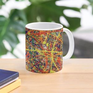 Muggar abstrakt Jackson Pollock Målning Original Art Coffee Mug Set Glass Cups For Tea