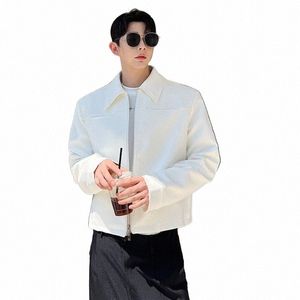 IEFB Trend Trend Men's Jackets Korean Style Chic podwójne zamki błyskawiczne Krótki płaszcz NOWOŚĆ FI SIDY KOLOR KOLL CLARAR MĘŻCZYZN 9A6760 L1OX#