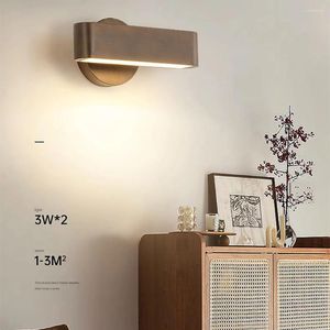 Wall Lamps Fashion Lights Wooden Mounted Lamp Vintage Wood Texture Rotatable Lighting Sconce