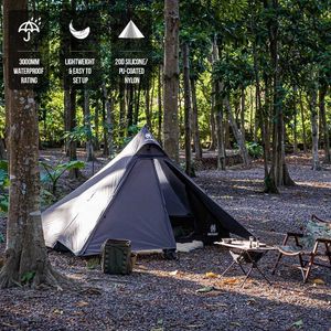 Tents and Shelters OneTigris TETRA Camping Tent 1-2 People 3000mm Waterproof Lightweight Backpack Tipi Tent 124 Internal Grid Tent Options Available24327