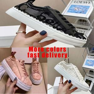 Oversized Designer Lace Casual Shoe Sports Trainers Real Leather Luxury Platform Shoe Ladies Laurens Leather Shoes Sneakers Pure White Womens Jogging Running Shoe