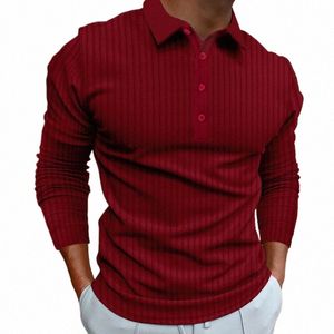 men lg sleeved T-shirt Striped fabric quick drying breathable Turn-down Collar bottom shirt Gym Sports Fitn Training Clothe d647#