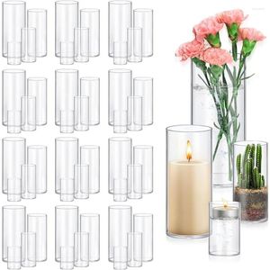 Vases 48 Pack Glass Cylinder Tall Clear Flower Vase Freight Free Home Decorations Room Decor Garden
