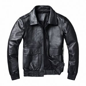 COPERSIAN 2022 NYTT PLUS STORLEK 8XL HERS VINTER LÄDER JACKE MEN CLASSIC A2 COWHIDE COAT Äkta skinnjacka Kvalitet 26MK#