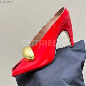 Sandali pantofole con tacchi alti per donne di lusso di fascia alta in estate Nuove punta di punta quadrata solido Design taglio superficiale per scarpe da donnal2403