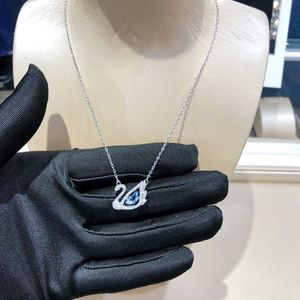 Authentic Necklace Blue Pendant Clear Diamond Fashion Ladies Necklace SN028 Fashion Accessories