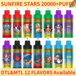 2024 20000パフ20Kサンファイアシーシャフッカーベーパー30ml Eタバコバーデポーブル