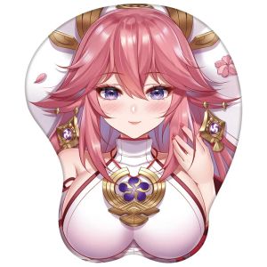 Pads Genshin Impact 3D Myse Pad z nadgarstkiem stereo mousepad anime xiao zhongli ganyu silikonowa pad myszy myszy