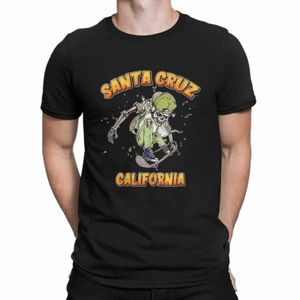 2023 Summer Santa Bike Cruz Creative Tshirt For Men CA Skelet Skater Skateboarder Collar Basic T Shirt Hip Hop Streetwear U48M#