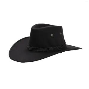 Berets Western Cowboy Hats z regulowanym sznurkiem sznurkowym Vintage Cattleman Hat n Kobiety i nastolatki