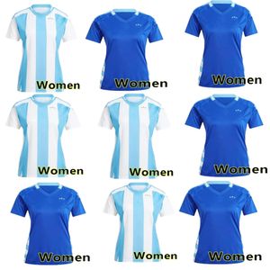 Argentyńskie gorące koszulki kobiet Copa America Messis Maradona Football Shirts Women Wersja Fan Kit J.Alvarez Mac Allister di Maria de Paul L.Martinez Jersey 24-25