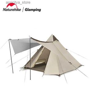 Tents and Shelters Naturehike 2022 New Outdoor Camping Pyramid Four-sided Automatic Tent One-piece Tent Pole Five-sided Breathable Tent Sun Tent24327