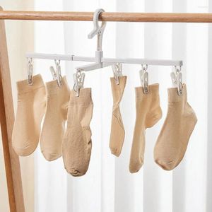 Hangers Multifunctional Trouser Hanger 360 Degree Rotating Clothes With Multi Clips For Socks Pants Scarves Anti-slip Foldable