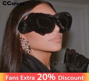 Okulary przeciwsłoneczne 54148 Trendy Cat Eye Women Punk Soft Furt Velvet Sun Glasses Ladies UV400 Ręcznie robione okulary Gafas de Sol8460686