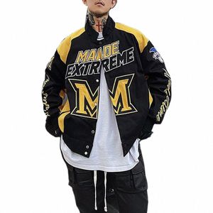 american Retro Letter Splicing Jacket Spring Autumn Loose Casual Racing Suit Baseball Suit Unisex Graffiti Trendy Couple Jacket k5PS#