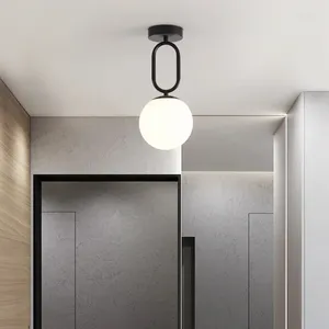 Tavan Işıkları Modern Cam Lamba Nordic Siyah Altın LED Highquality Lambalar Koridor Yatak Odası Başucu Aydınlatma Armatürleri