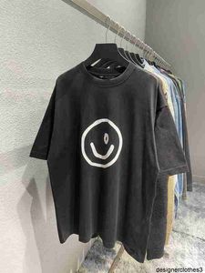 Designer High version 21ss spring and summer front print luminous smiling face print ins lovers casual OS T-shirt Short Sleeve Tee O74J