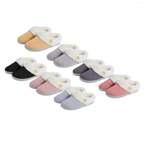 Slippers Autumn/Winter H Button Multi Color Spliced Warm Home Cotton Womens For House Microwave Women