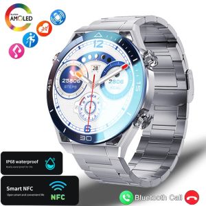 Klockor för Huawei Xiaomi NFC Smart Watch Men GPS Tracker AMOLED 454*454 HD SCREE HEARCHE ECG+PPG Bluetooth Call Smartwatch 2024 NYTT