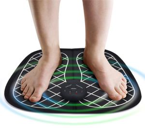 Massaggiatore elettrico per piedi EMS Macchina per massaggio ai piedi Booster di circolazione per piedi e gambe Tappetino per massaggio portatile pieghevole USB Rec6269675