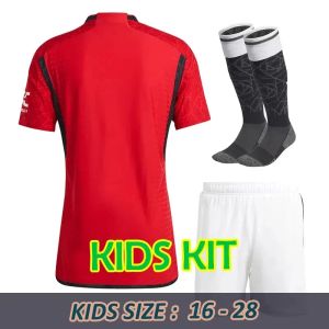 23 24 25 Fußball -Trikot -Jersey Bruno Fernandes Rashford Mount Football -Hemden nach Hause 3. 2023 2024 Martial Hojlund Stone Roses Frauen Torhüter GK Training vor dem Spiel 8813