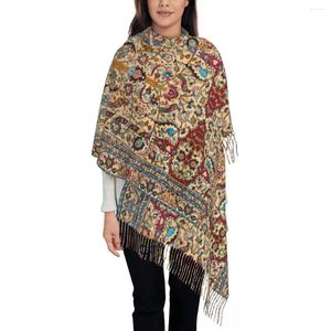 Sciarpe Sciarpa persiana in seta anticata per donna Scialle lungo invernale caldo con nappe Kilim etnico turco boemo unisex