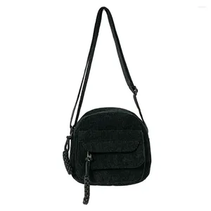 Женская вельветовая сумка через плечо на шнурке, простая многослойная универсальная сумка через плечо, маленькая квадратная сумка-мессенджер, дорожная праздничная сумочка