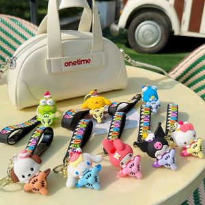 Wholesale Cute Kuromi Melody Keychain Kawaii Cartoon Frog Pudding Dog Penguin Women's Bag Pendant Keychain Gift