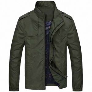 men's casual windproof jacket Spring and Autumn new popular outdoor clothing standing slim military flight jacket 26xM#